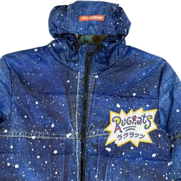 Members Only Men's Nickelodeon Rugrats Blue Puffer Coat Jacket Size Medium NWT - Picture 4 of 14